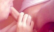 mature milf savors young boyfriend's load after deep intimate suck