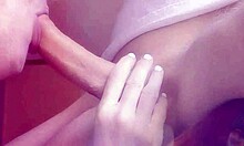 mature milf savors young boyfriend's load after deep intimate suck