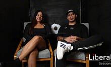 My cuckold heart races as tattooed latina wife bends over sucking cock before husband