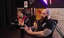 qween and iron biker share wild sensual cast highlights on sheer red