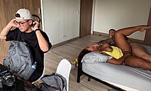 Carla Morelli's Colombian stepmom rides stepson's best friend's BBC while cuckold watches interracial pounding