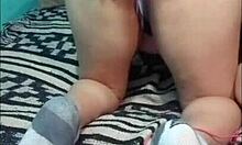watch me finger her wet pussy from behind in thong while she bends over