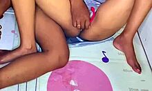 Skinny Asian teen squirts milk on toy before bedroom creampie