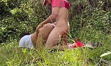 Colombian big ass brunette bends for stranger doggystyle in woods 😈🍑