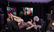 qween and iron biker share wild sensual cast highlights on sheer red