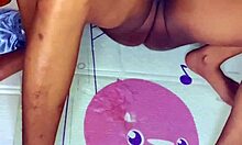 Skinny Asian teen squirts milk on toy before bedroom creampie
