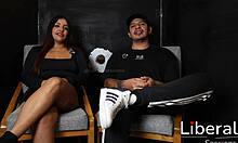 My cuckold heart races as tattooed latina wife bends over sucking cock before husband