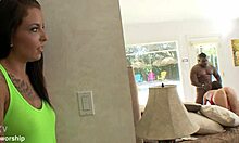 wanna see teen and stepmom double team that throbbing big black cock?