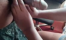 ebony girlfriend passionately worships boyfriend's throbbing black cock