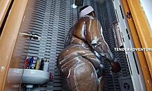 dude this shower sex with that big booty ebony babe is insane... her curves dripping wet