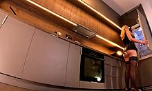 hot tight shaved pussy college girl tries fashion haul but ends in porn casting interview with big ass blonde coed in stockings skirt