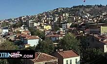 EXXXTRASMALL tiny naughty teen flexes with HUGE DILDO for perv neighbor's eyes only!