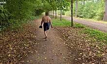a busty mature milf cougar flashes huge natural saggy tits public outdoor