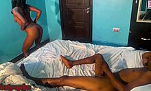 Slim ebony baddie dances naked then rides big black cock 🕺🍆