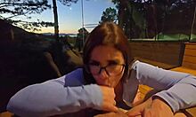 brazilian latina flashes pussy licks outdoor pov blowbang for horny father-in-law hidden deck