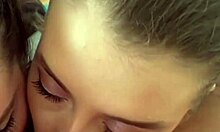 double blowjob gets sloppy with rimjob 😈 teen milf cum swap big tits blonde brunette pov threesome backstage!!