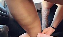 the beautiful latina slips off her lingerie to finger her big ass and tits outdoors in public