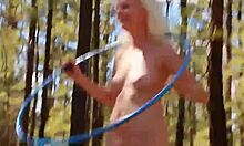blondie teen strips naked workout forest nature outdoor sexy young
