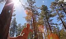 blondie teen strips naked workout forest nature outdoor sexy young