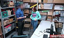 Officer catches ornella morgan stealing and fucks her tight pussy at work