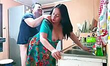 ever wonder what happens when amateur couple bangs wildly right on the kitchen counter?