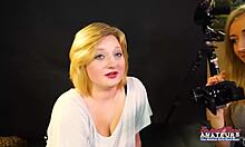 blonde faiths hope brunette olyssia petite shaved contrast double blowjob facial cumshot