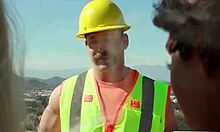 Hey those horny shemales hire construction hunk for bareback pounding