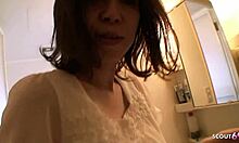 japanese gilf housewife begs stranger for rough pov creampie in her hairy mature pussy??