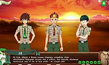 Game buddies chat casually at camp before sunset in russian voiceover trailer episode 70