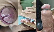 watch my tiny foreskin dick spurt while young girlfriend squirts on her juicy tits and pussy