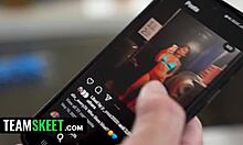 Babysitter teases boss with sloppy deepthroat to keep her bikini job