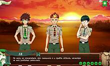 Game buddies chat casually at camp before sunset in russian voiceover trailer episode 70