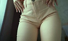 Brunette Babe's Jeans Ass Worship Jerk Fest