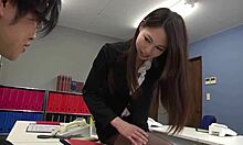 japanese secretary sucks trainee's cock in office pantyhose 😘 uncensored jav blowjob