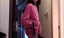 ASIAN LADYBOY STROKES DICK FLASHES WOMAN THEN CUMS HARD