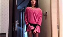 ASIAN LADYBOY STROKES DICK FLASHES WOMAN THEN CUMS HARD