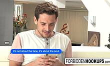 food delivery guy bangs hot stepsis on the kitchen counter