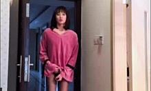 ASIAN LADYBOY STROKES DICK FLASHES WOMAN THEN CUMS HARD