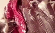 Watch this tattooed teen stroke monster cock in shower till cumshot sprays