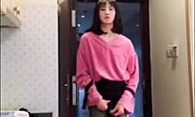 ASIAN LADYBOY STROKES DICK FLASHES WOMAN THEN CUMS HARD