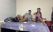 hot morena fitness babe pov mouth filled with thick leche after dirty deepthroat blowjob