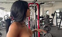 i get so horny squatting naked for my trans trainer may hernandez as she gropes my ass and tits