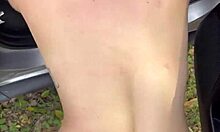 damn that thick white girl gets naked bent over fucked outdoors in daylight