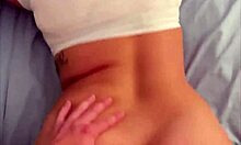 Slutty schoolgirl with big ass bent over for daddy's doggystyle pounding then rides cowgirl before huge cumshot on booty