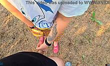 Step mom catches him stroking and strokes him off to quick hot cumshot