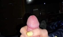 Skinny Blonde Wife Dirty Talks While Slowly Jerking Husband's Cock