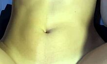 Guy unloads thick cum ropes across her soft belly after riding