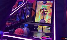 win our game and score epic footjob creampie from skinny pigtail teen outdoors