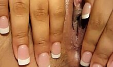 Horny young BBW latina masturbates wet juicy pussy fingering with chocolate