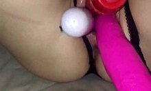GF's wet pussy craves three dildos